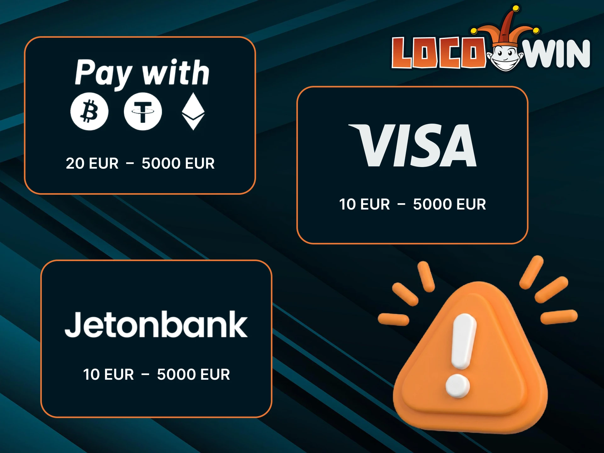 Conozca los límites máximos y mínimos de depósito en Casino LocoWin.