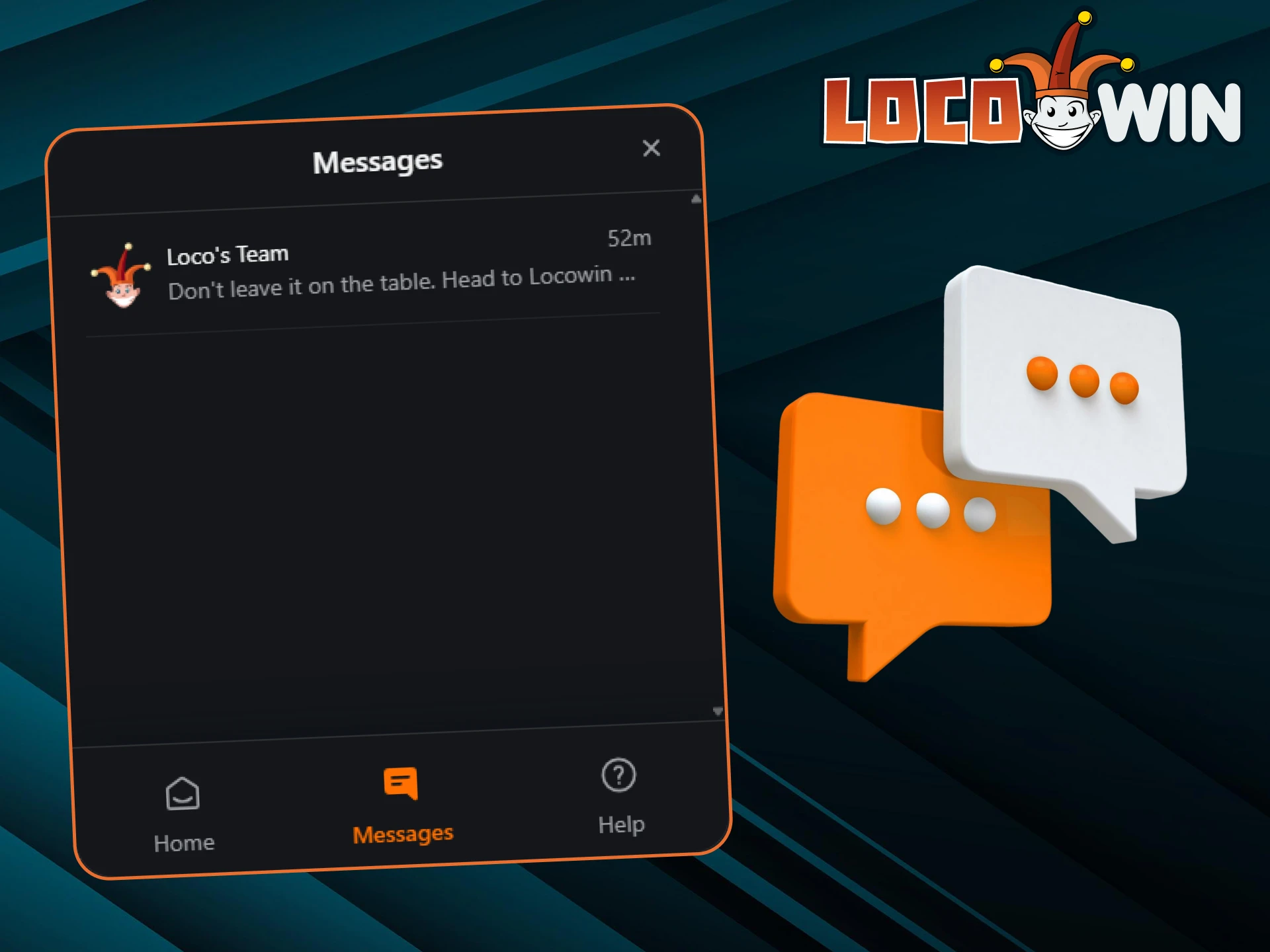 Contacta con el servicio de asistencia de LocoWin a través del chat en directo.